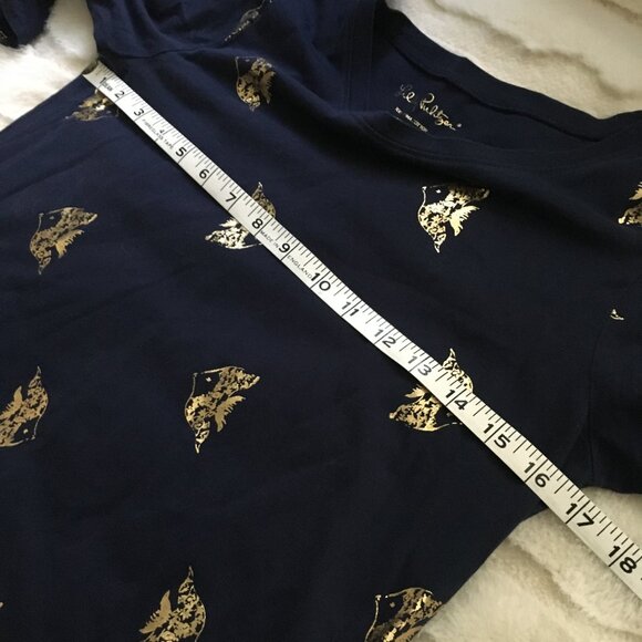 Lilly Pulitzer Preston Gold Foil Fish Print Tunic Dress Small - Picture 13 of 16